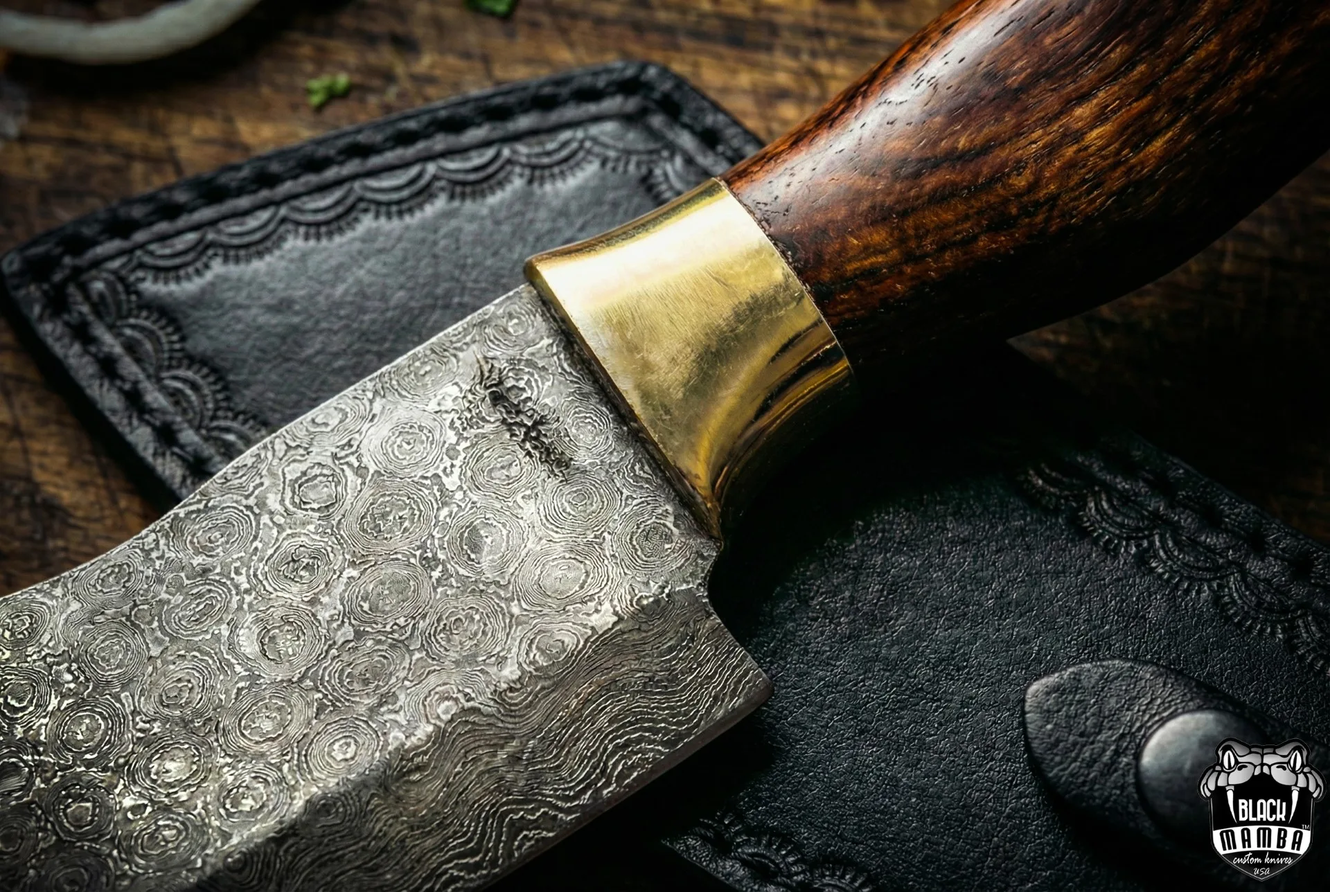 Bao Bao – Damascus Cleaver, 11″ Overall, Wood Handle - view 3