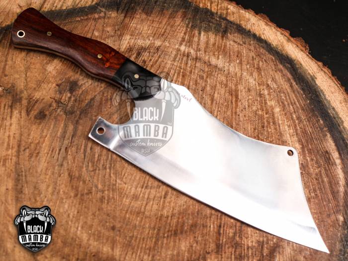 Bmk-718_VG Mirror Shine Blade Cleaver Knife 14.5 Inches Long 9 Inches Blade 18 Ounce Super Steel VG Chef Cleaver Blade Knife Hand Made World Class Black Mamba Knives