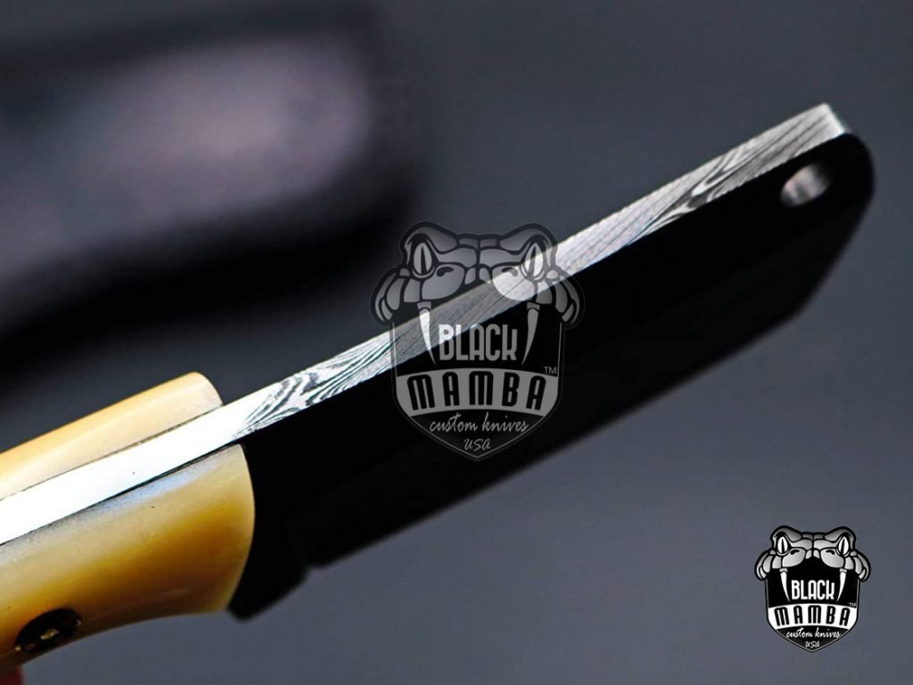 Bmk-164 Mavado Damascus Cleaver Blade Knife 5.5 Inches Long 2.5 Inches Blade 8 Ounce Damascus Knife Hand Made World Class Black Mamba Knives - Image 6