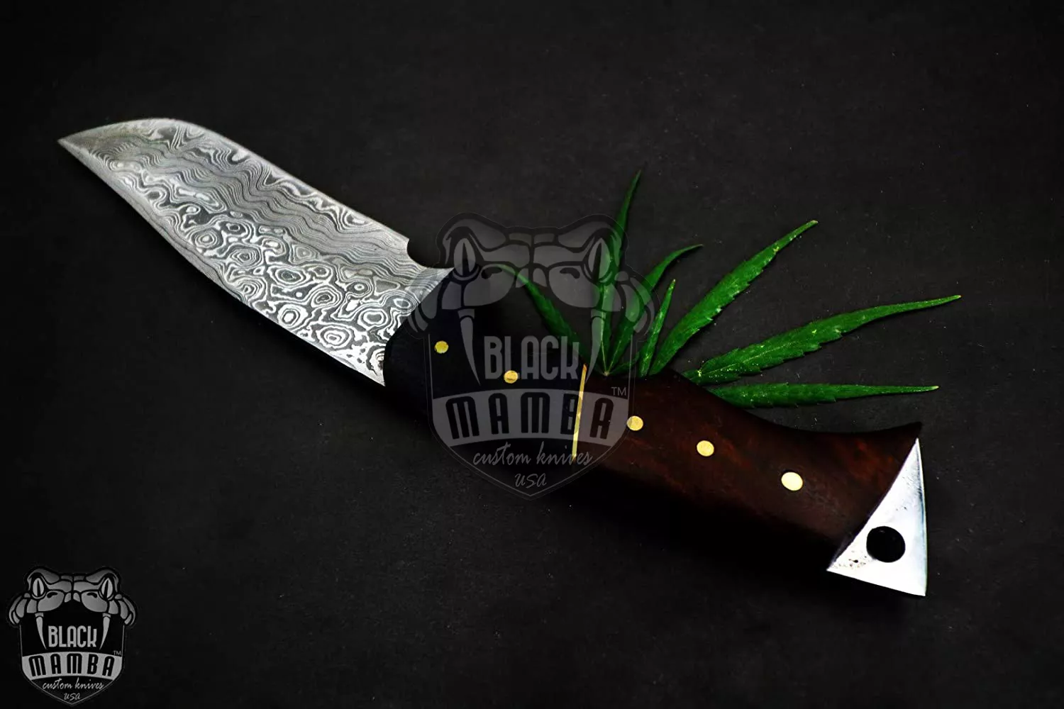 Coral Snake - Damascus Bowie Knife, 10″ Overall