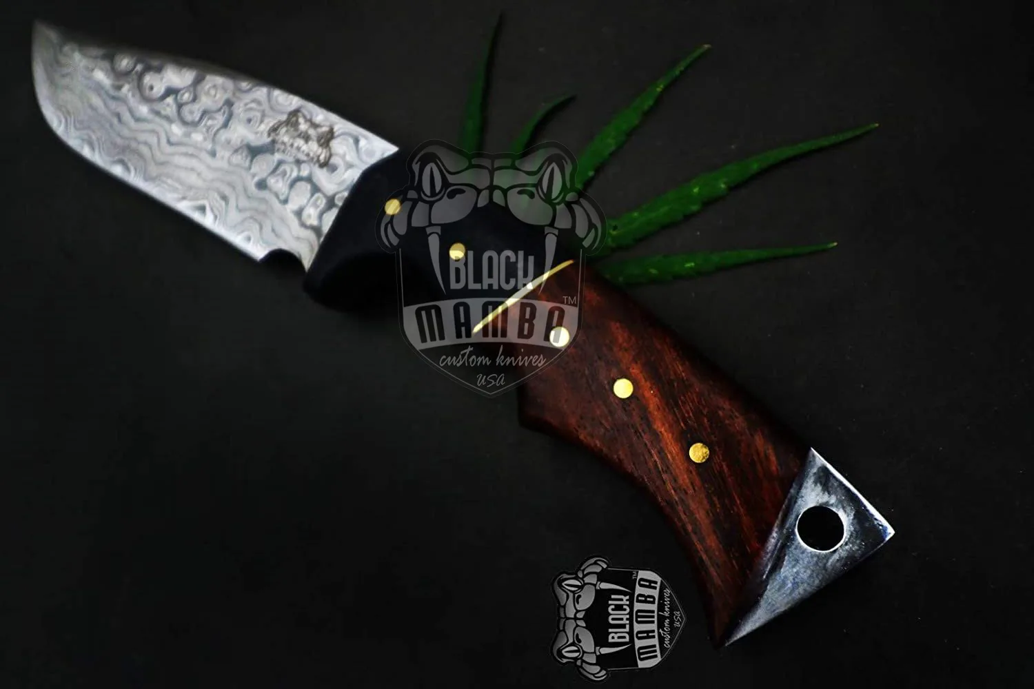 Coral Snake - Damascus Bowie Knife, 10″ Overall - view 2