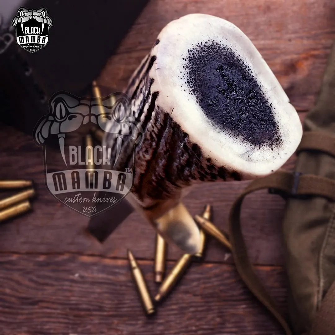 Black Mamba Knives Chef Knife Antler Kitchen Knife Fillet Stag Knife Damascus Chef Knife USA Made | BMK-719 - view 5