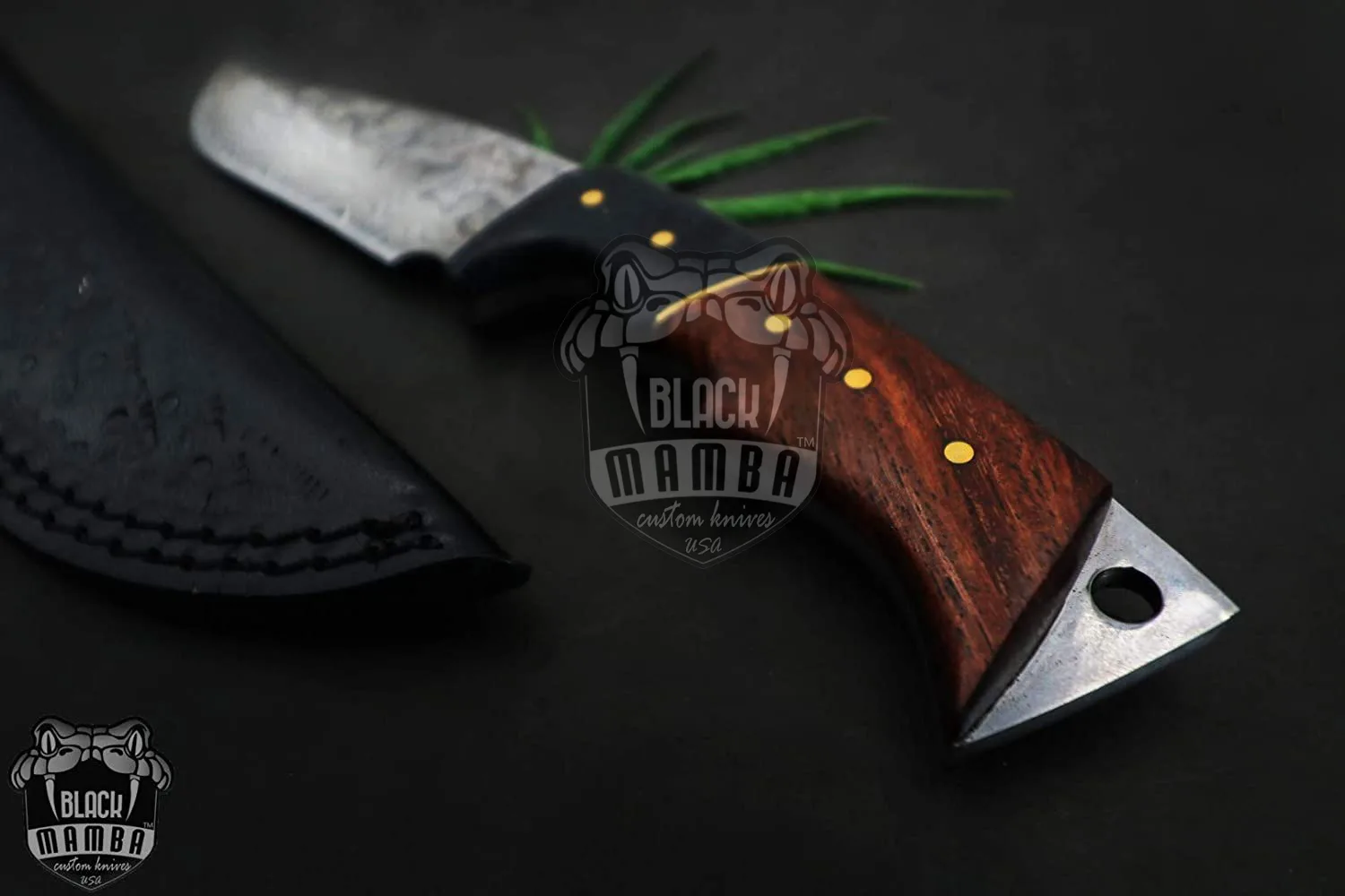 Coral Snake - Damascus Bowie Knife, 10″ Overall - view 6