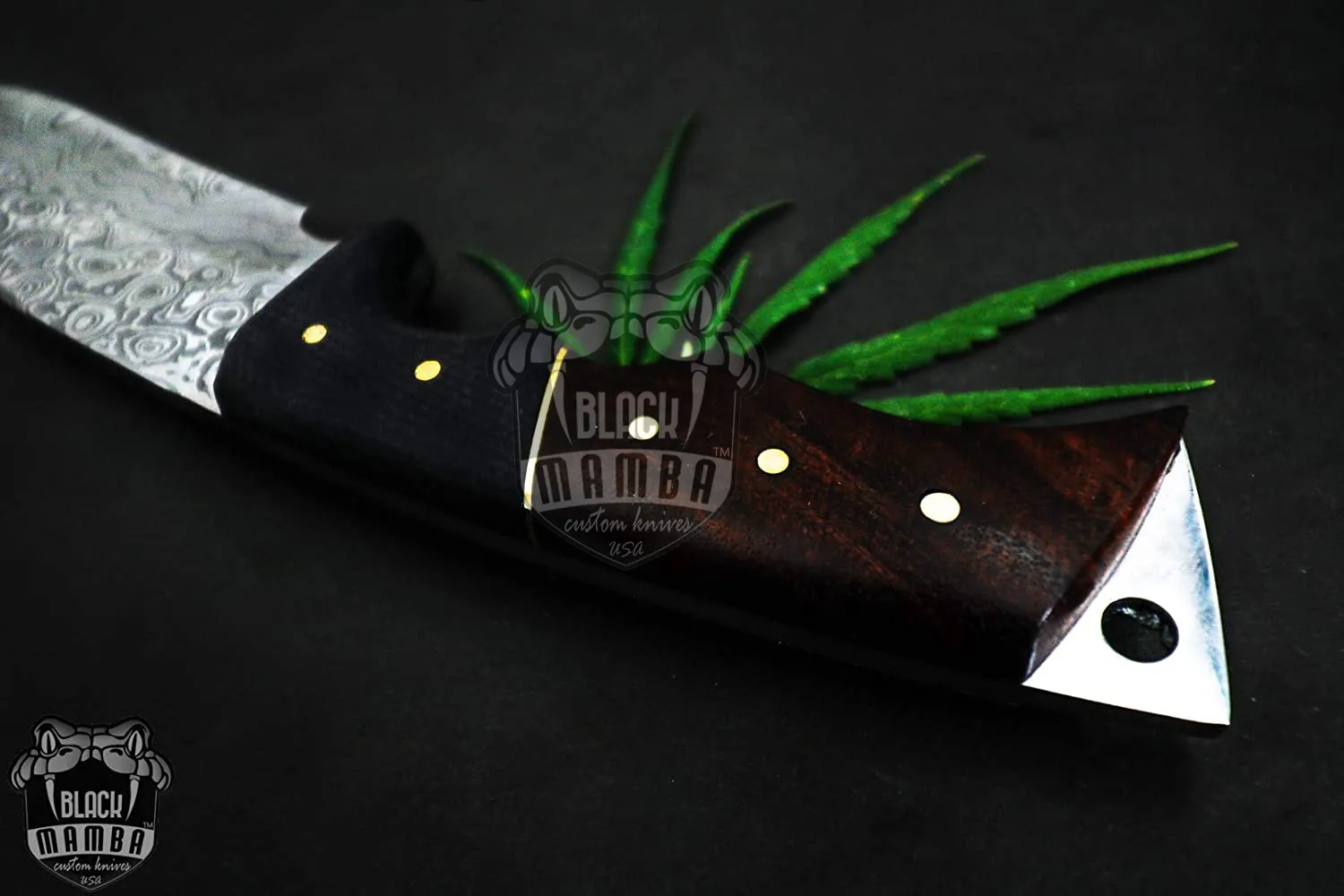 Coral Snake - Damascus Bowie Knife, 10″ Overall - view 5