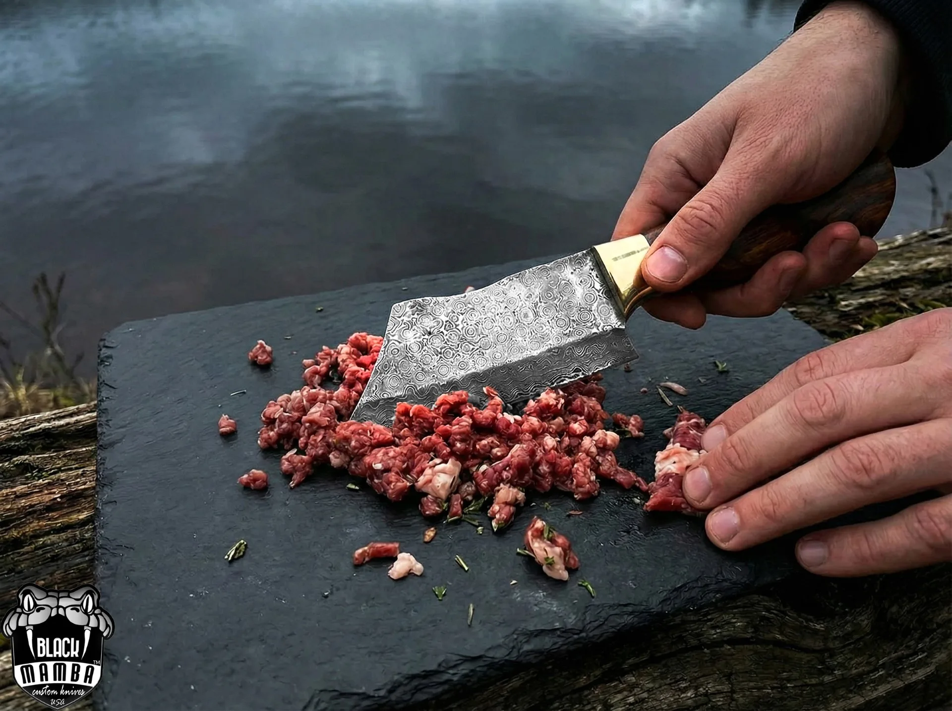 Bao Bao – Damascus Cleaver, 11″ Overall, Wood Handle - view 6