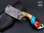 Bmk-164 Mavado Damascus Cleaver Blade Knife 5.5 Inches Long 2.5 Inches Blade 8 Ounce Damascus Knife Hand Made World Class Black Mamba Knives