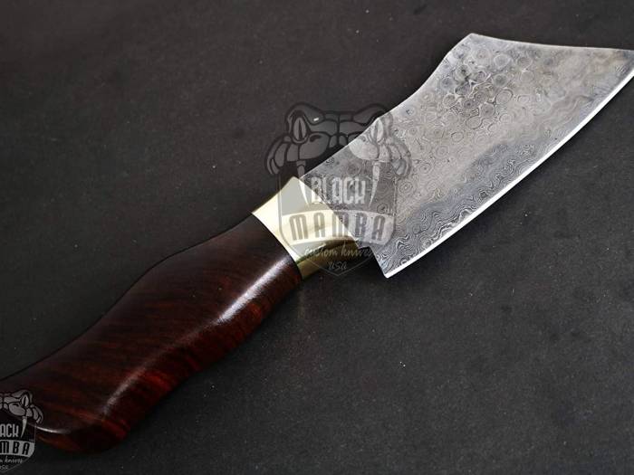 BLACK MAMBA KNIVES Bmk-706 Bao Bao Damascus Cleaver Knife 10 Inches Long 5 Inches Blade 14 Ounce Damascus Chef Cleaver Blade Knife Hand Made World Class