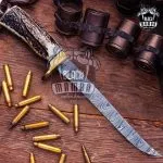 Signature Chef - Damascus Chef Knife, 13″ Overall, Stag Handle