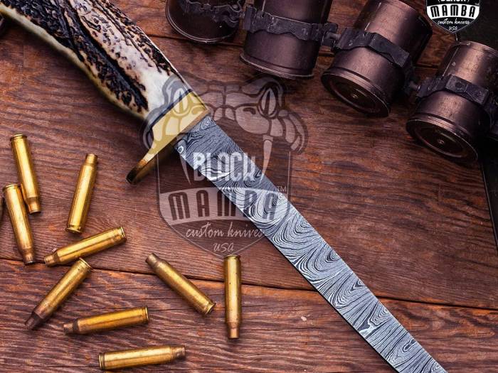 Black Mamba Knives Bmk-719 chef knife Antler Kitchen knife Fillet Stag knife Damascus chef knife USA Made