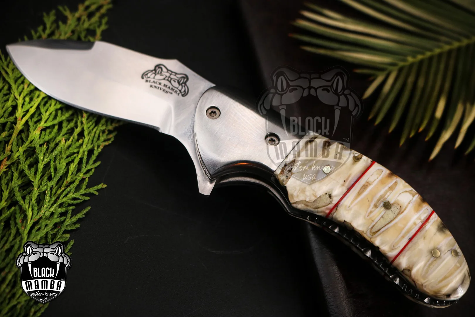 Signature - Damascus Folding Pocket Knife, 7″ Overall - view 2