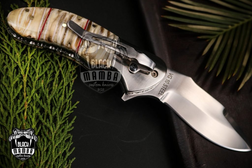 BLACK MAMBA KNIVES Bmk-451 4 Inches Closed Blade Knife VG10 Stainless Steel Folding Knife, Pocket Knife G10 Handle USA Made - Image 6