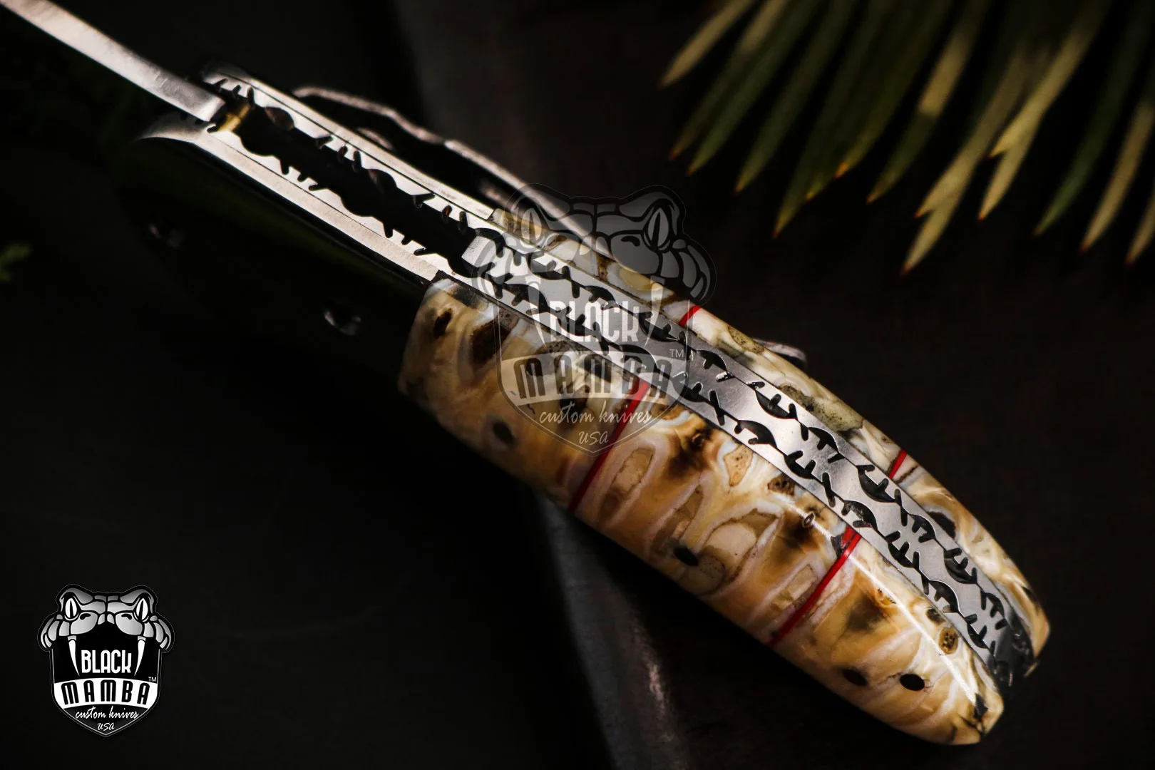 Signature - Damascus Folding Pocket Knife, 7″ Overall - view 9