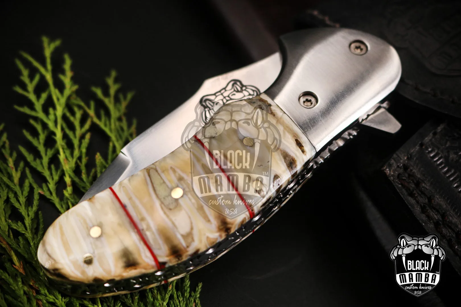Signature - Damascus Folding Pocket Knife, 7″ Overall - view 10