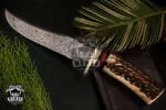 Banded Flying Snake - Damascus Hunting Knife, 12″ Overall