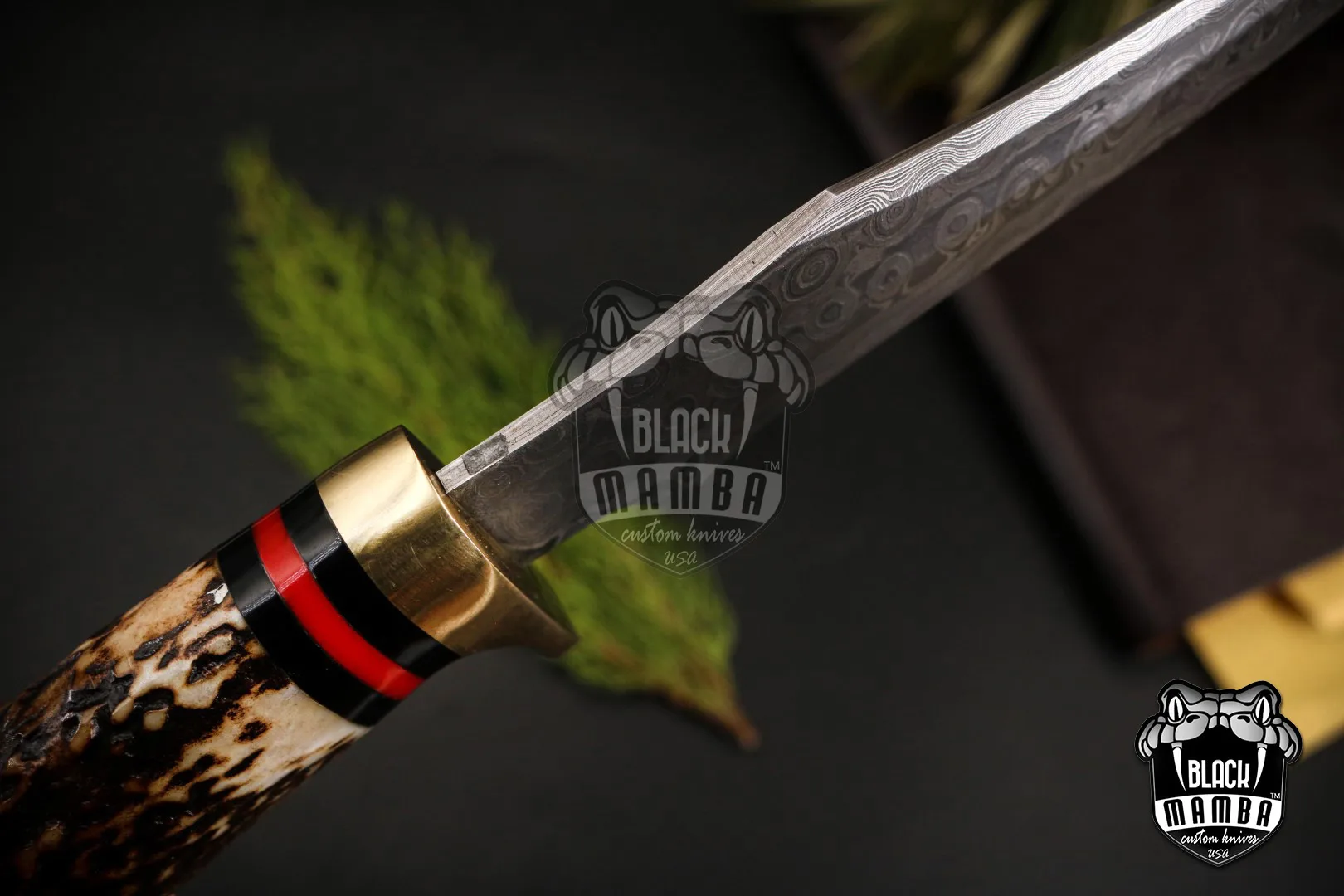 Banded Flying Snake - Damascus Hunting Knife, 12″ Overall - view 8