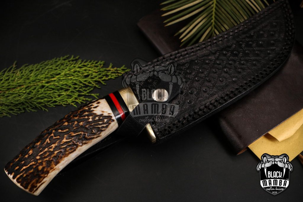 Bmk-176 Banded Flying Snake Knife 12 in Long 7 in Blade 12 Ounce Damascus Hunting Fixed Blade Trailing Point Hand Made World Class Knives - Image 10