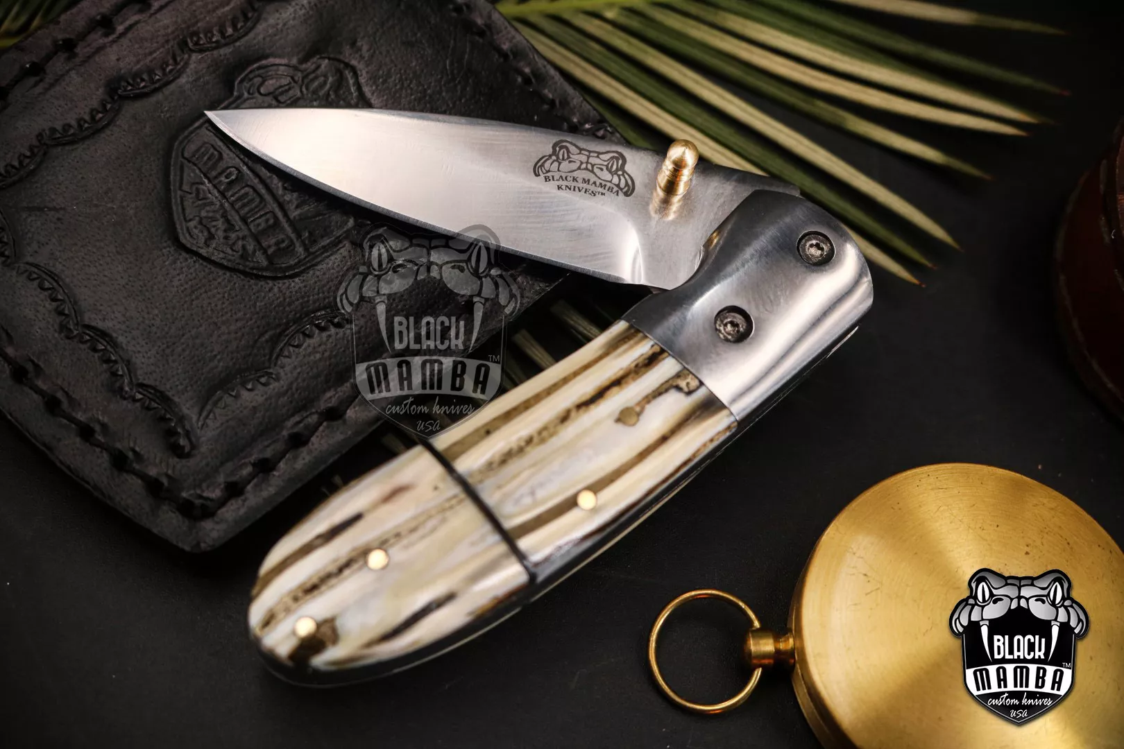 Mammoth - Damascus Folding Pocket Knife, 7″ Overall