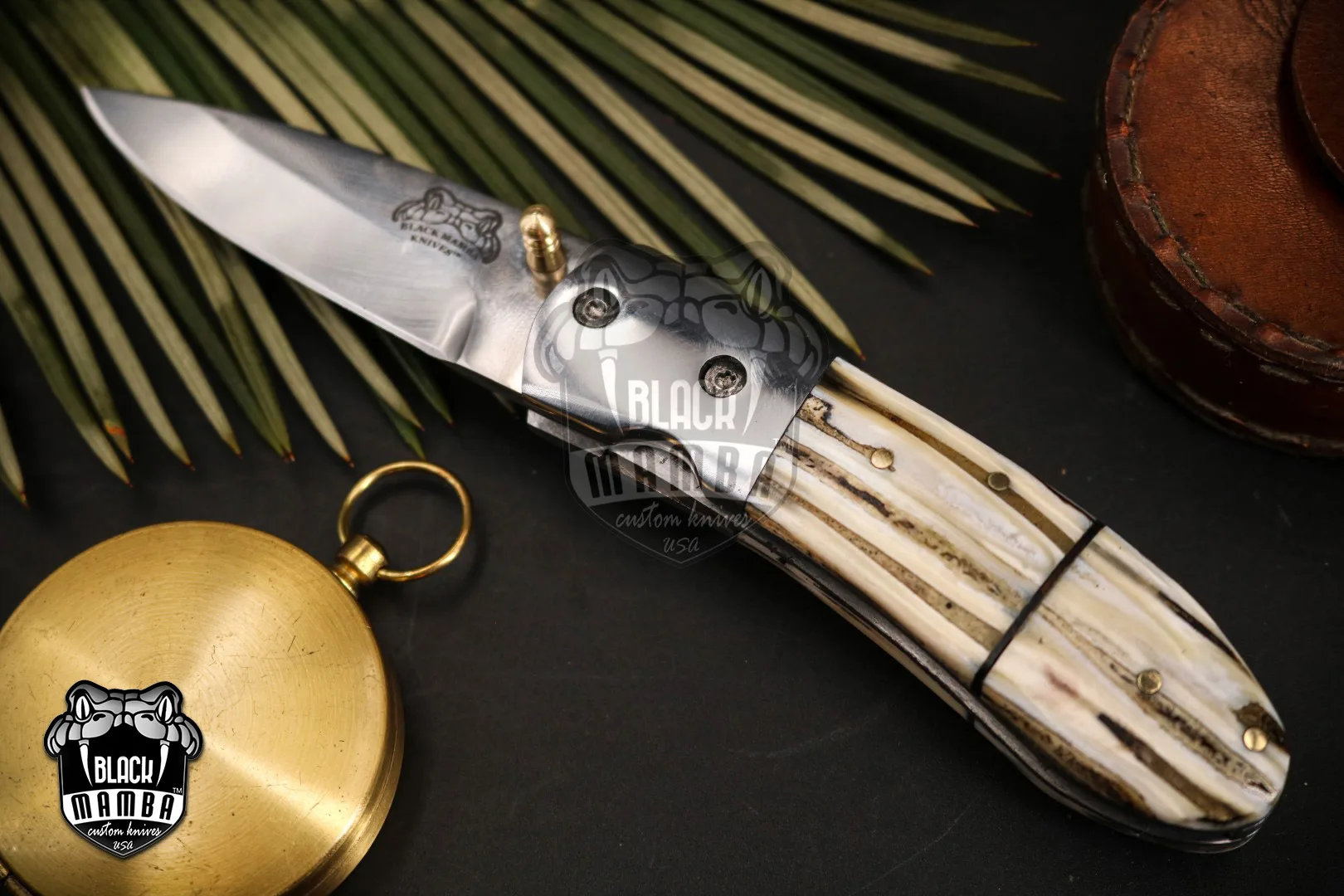 Mammoth - Damascus Folding Pocket Knife, 7″ Overall - view 6