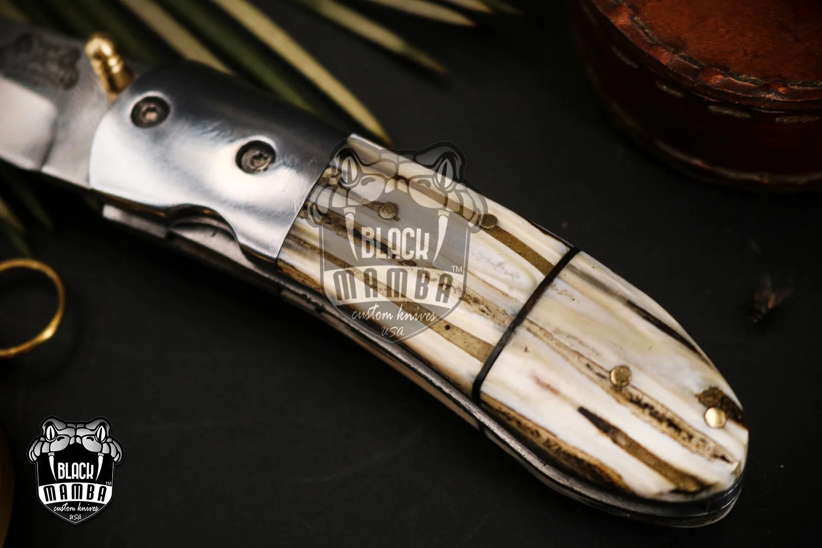 Mammoth - Damascus Folding Pocket Knife, 7″ Overall - view 8