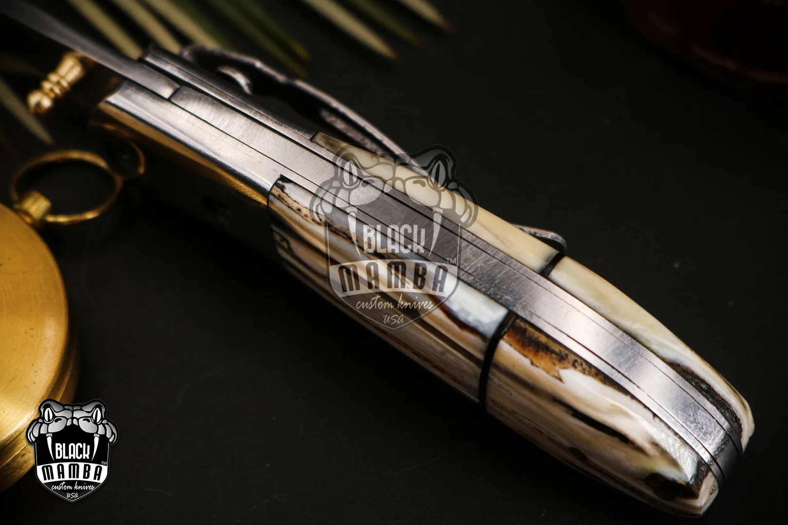 Mammoth - Damascus Folding Pocket Knife, 7″ Overall - view 9