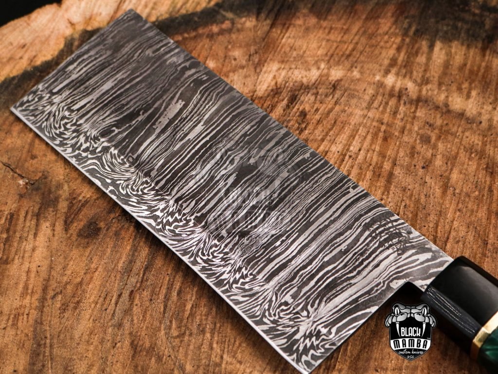 Bmk-709-DS Black Panther Damascus Chef Cleaver Blade Knife World Class Knives - Image 8