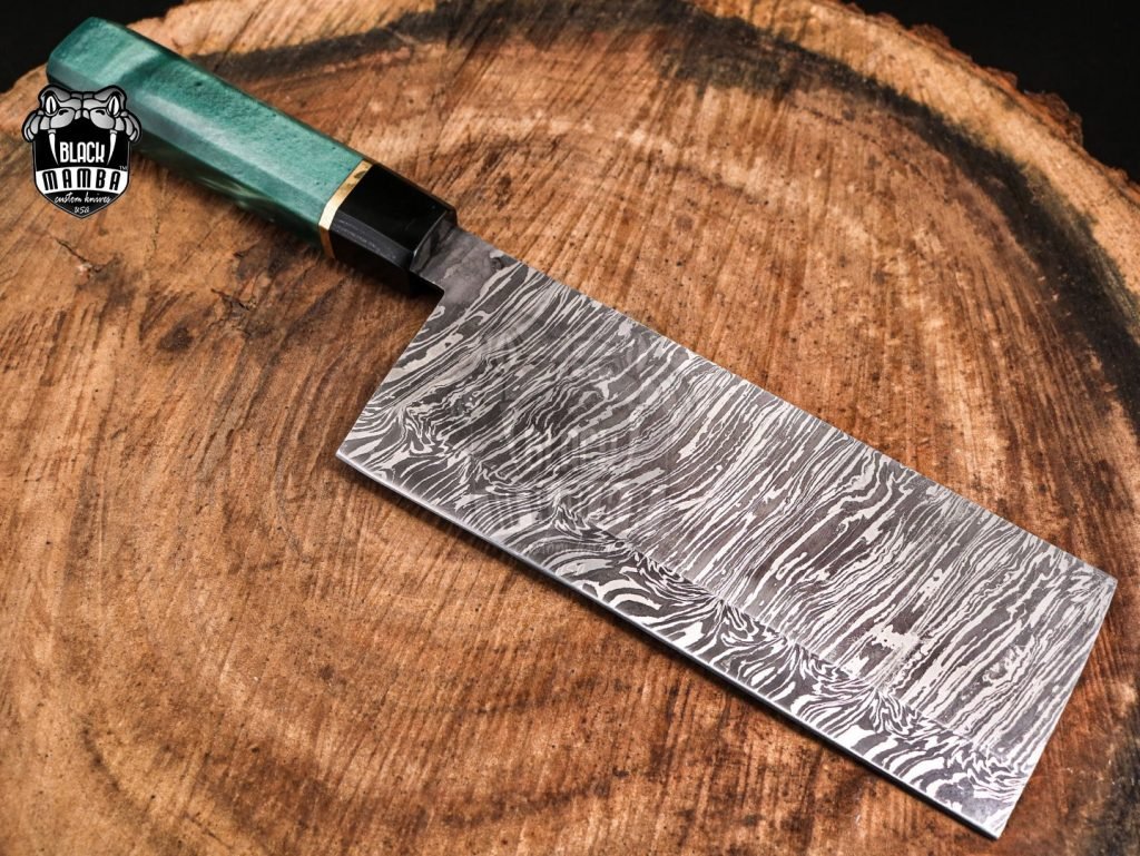 Bmk-709-DS Black Panther Damascus Chef Cleaver Blade Knife World Class Knives - Image 6