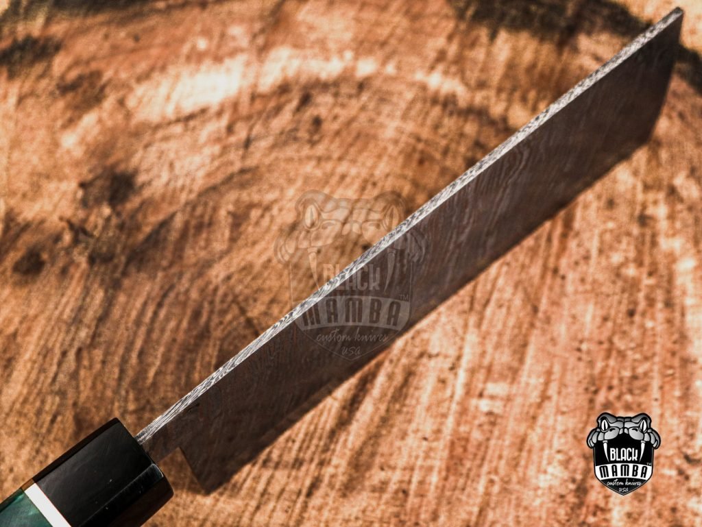 Bmk-709-DS Black Panther Damascus Chef Cleaver Blade Knife World Class Knives - Image 4