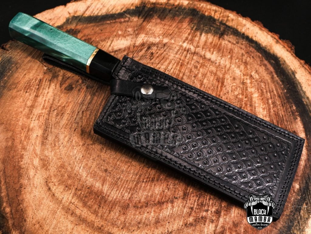 Bmk-709-DS Black Panther Damascus Chef Cleaver Blade Knife World Class Knives - Image 3