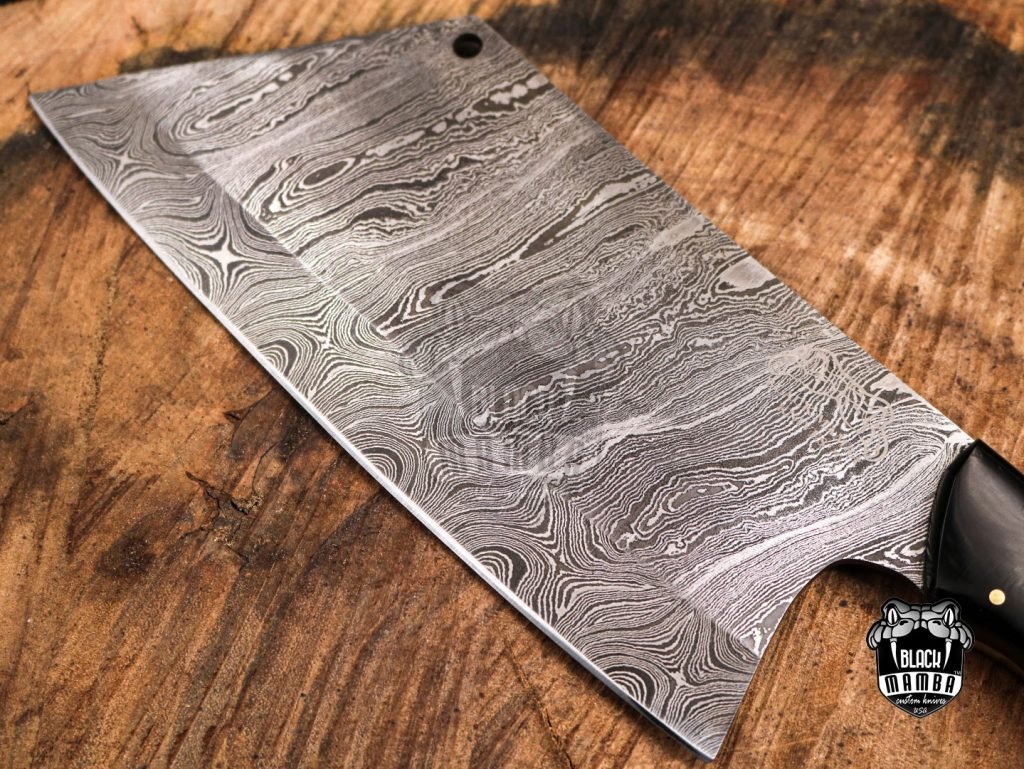 Bmk-708-DS Black Panther Damascus Chef Cleaver Blade Knife World Class Knives - Image 4