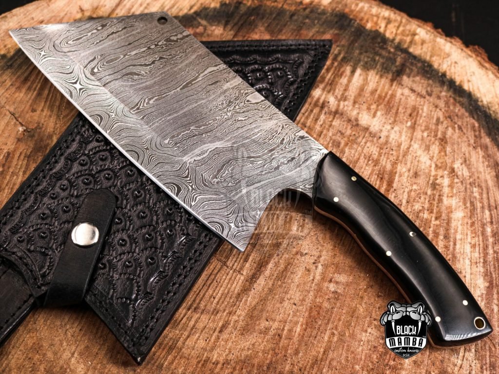 Bmk-708-DS Black Panther Damascus Chef Cleaver Blade Knife World Class Knives