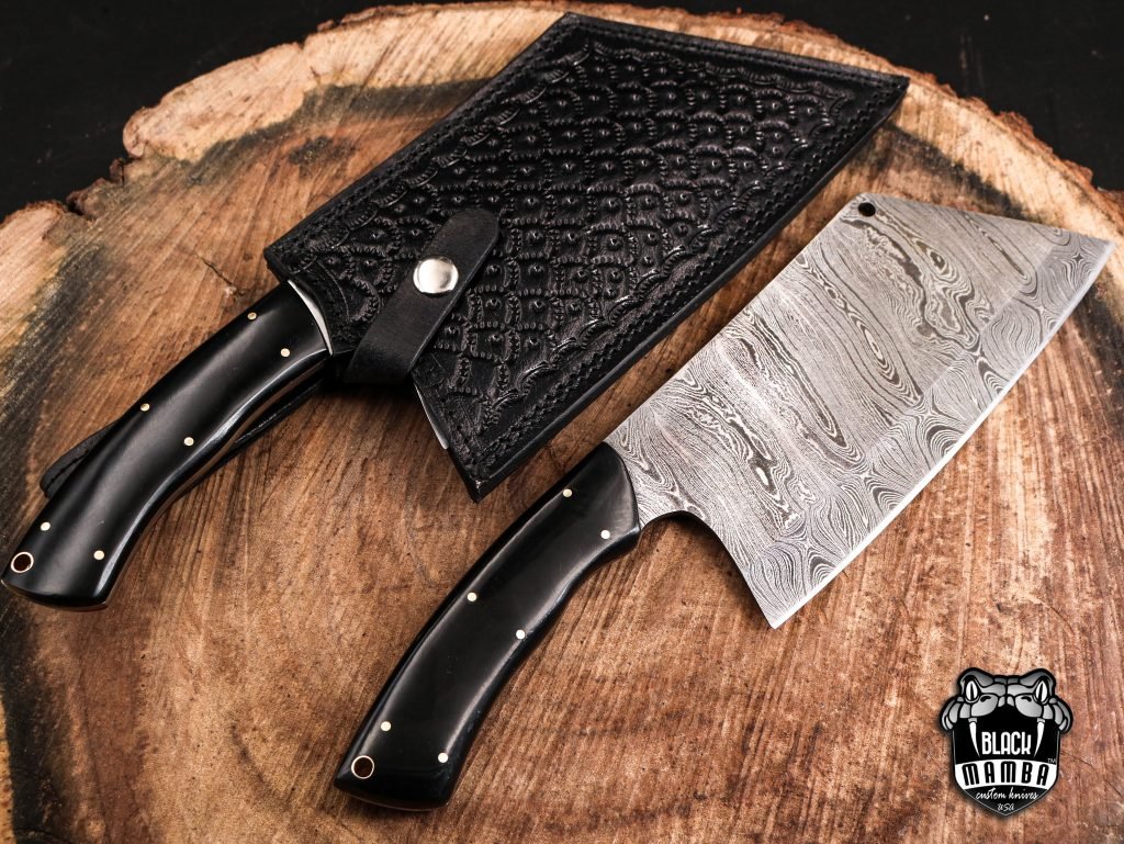 Bmk-708-DS Black Panther Damascus Chef Cleaver Blade Knife World Class Knives - Image 3