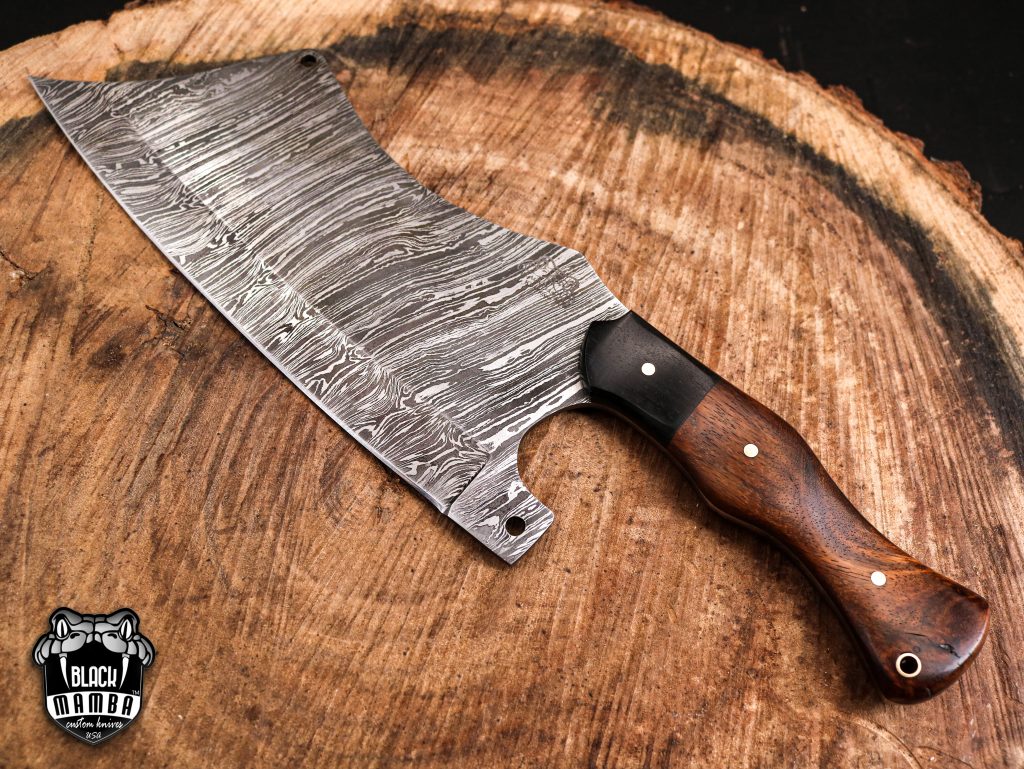 Bmk-714_Damascus Blade Cleaver Knife 14.5 Inches Long 9 Inches Blade 18 Ounce Super Steel VG Chef Cleaver Blade Knife Hand Made World Class Black Mamba Knives - Image 2