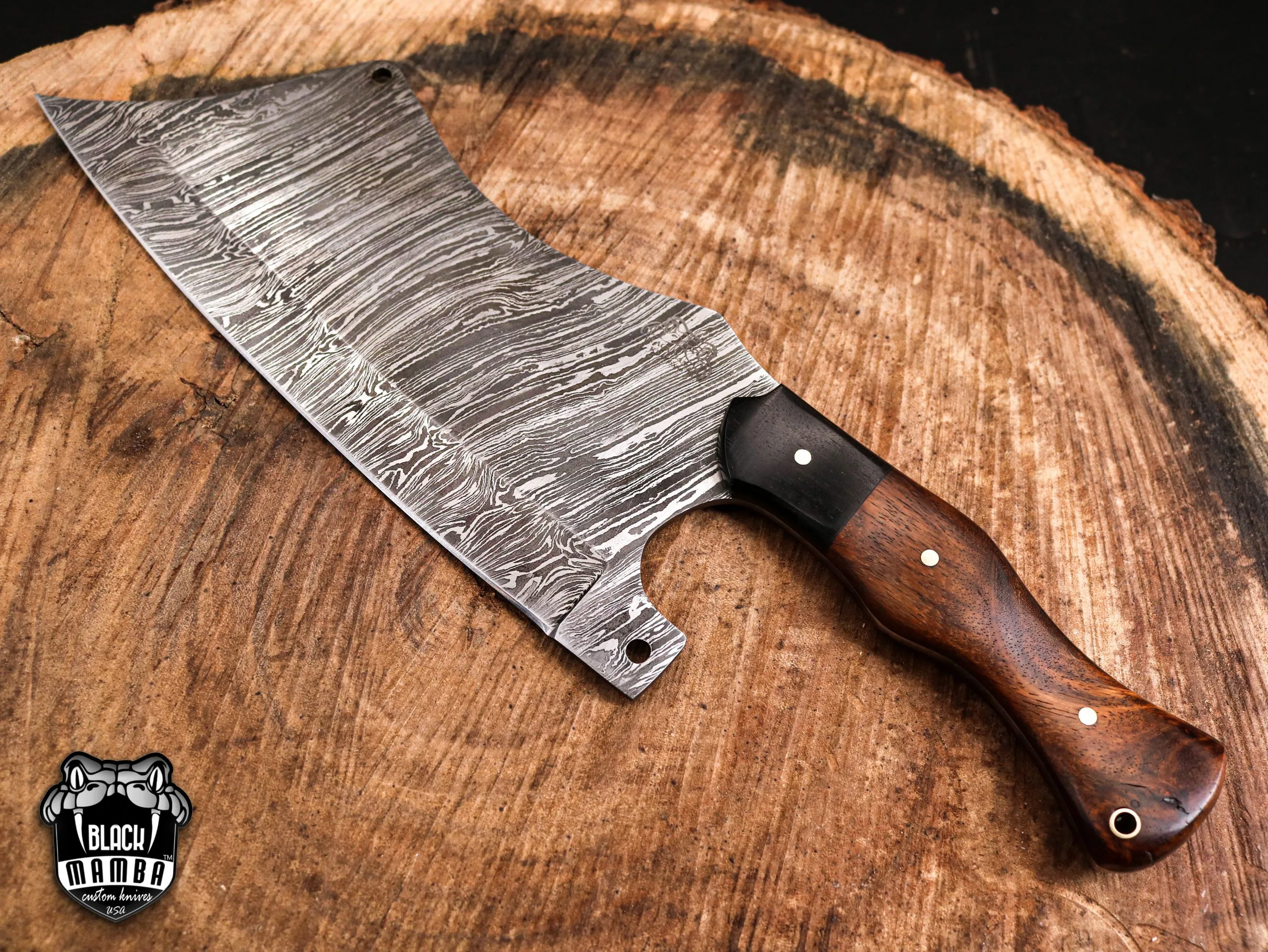 Damascus Blade Cleaver, 14.9″ Overall - view 2