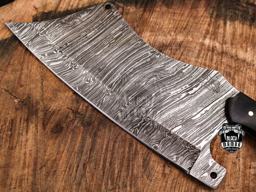 Bmk-714_Damascus Blade Cleaver Knife 14.5 Inches Long 9 Inches Blade 18 Ounce Super Steel VG Chef Cleaver Blade Knife Hand Made World Class Black Mamba Knives - Image 3