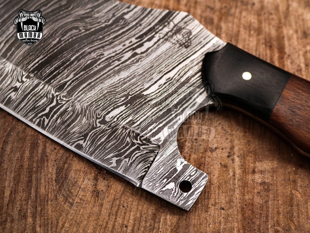 Bmk-714_Damascus Blade Cleaver Knife 14.5 Inches Long 9 Inches Blade 18 Ounce Super Steel VG Chef Cleaver Blade Knife Hand Made World Class Black Mamba Knives - Image 5