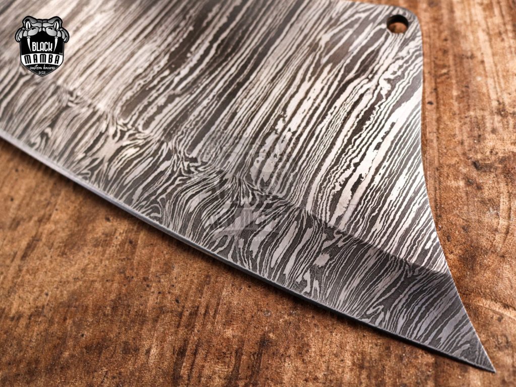 Bmk-714_Damascus Blade Cleaver Knife 14.5 Inches Long 9 Inches Blade 18 Ounce Super Steel VG Chef Cleaver Blade Knife Hand Made World Class Black Mamba Knives - Image 6