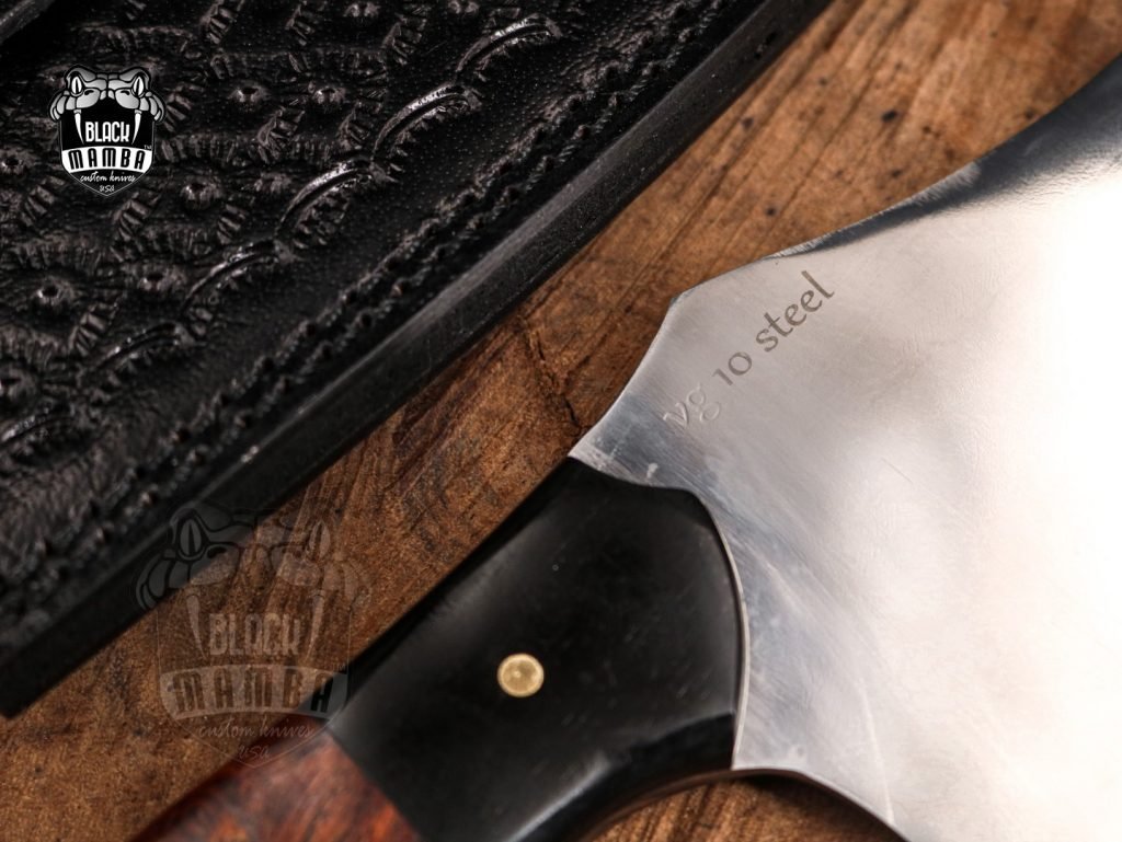 Bmk-718_VG Mirror Shine Blade Cleaver Knife 14.5 Inches Long 9 Inches Blade 18 Ounce Super Steel VG Chef Cleaver Blade Knife Hand Made World Class Black Mamba Knives - Image 3