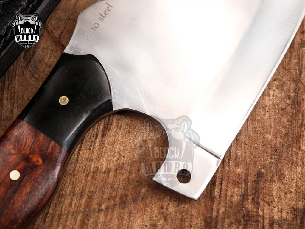 Bmk-718_VG Mirror Shine Blade Cleaver Knife 14.5 Inches Long 9 Inches Blade 18 Ounce Super Steel VG Chef Cleaver Blade Knife Hand Made World Class Black Mamba Knives - Image 4