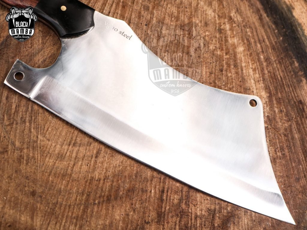 Bmk-718_VG Mirror Shine Blade Cleaver Knife 14.5 Inches Long 9 Inches Blade 18 Ounce Super Steel VG Chef Cleaver Blade Knife Hand Made World Class Black Mamba Knives - Image 5