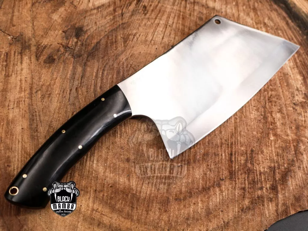 Bmk-710-VG African Buffalo Mirror Shine Blade Cleaver Knife 13 Inches Long 8 Inches Blade 17 Ounce Super Steel VG Chef Cleaver Blade Knife Hand Made World Class Black Mamba Knives - Image 3