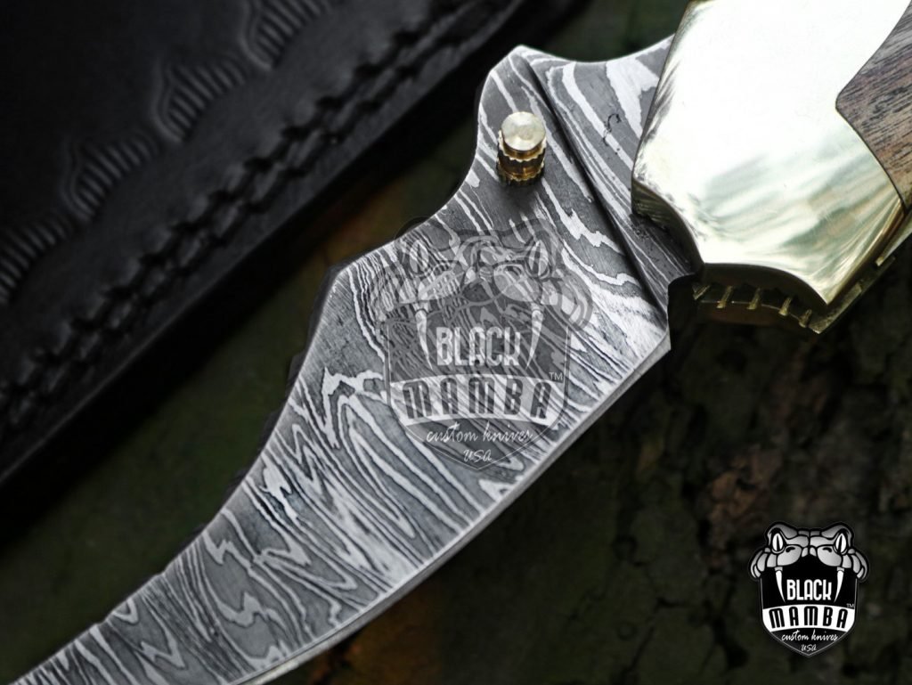 Bmk-439 Peshkabz 9" Long 4" Blade 7.7 Ounce Damascus Pocket Knife Handmade Damascus Pocket Folding Knife with Leather Cover Hand Made World Class Knives - Image 3