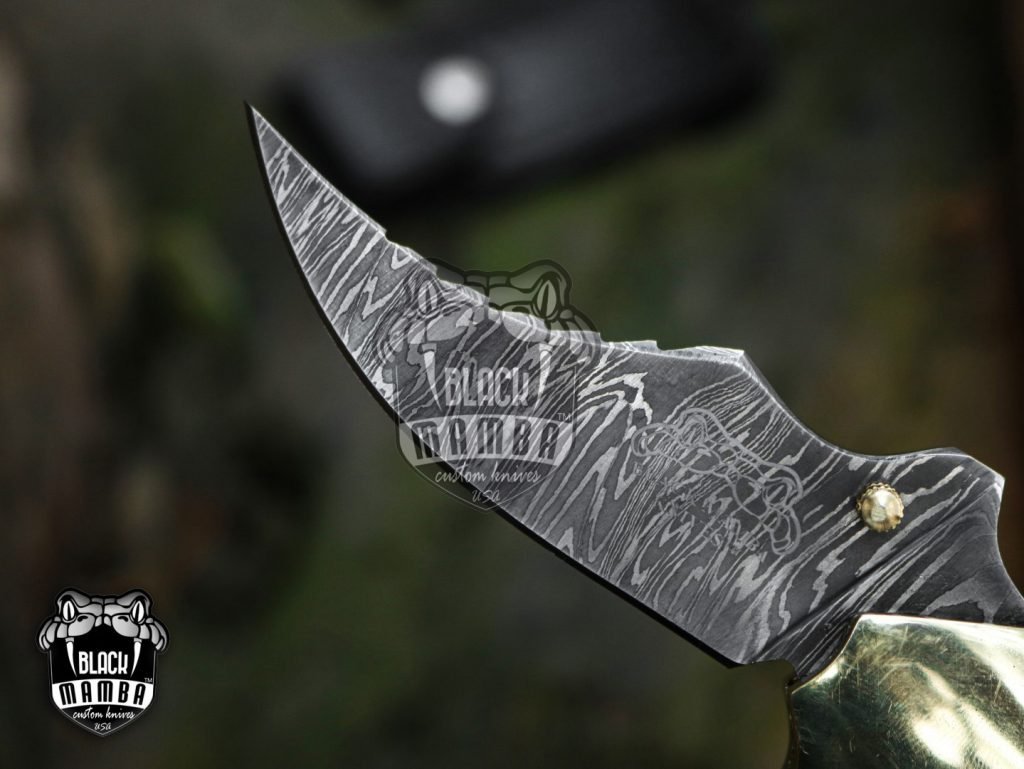 Bmk-439 Peshkabz 9" Long 4" Blade 7.7 Ounce Damascus Pocket Knife Handmade Damascus Pocket Folding Knife with Leather Cover Hand Made World Class Knives - Image 8
