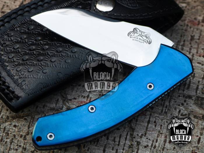Bmk-VG12 5" Closed 4"Blade Pocket Knife Hunting Knife Titanium handle