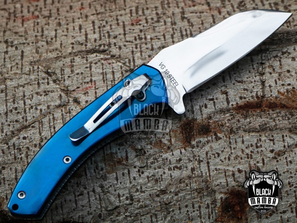 Bmk-VG12 5" Closed 4"Blade Pocket Knife Hunting Knife Titanium handle - Image 4