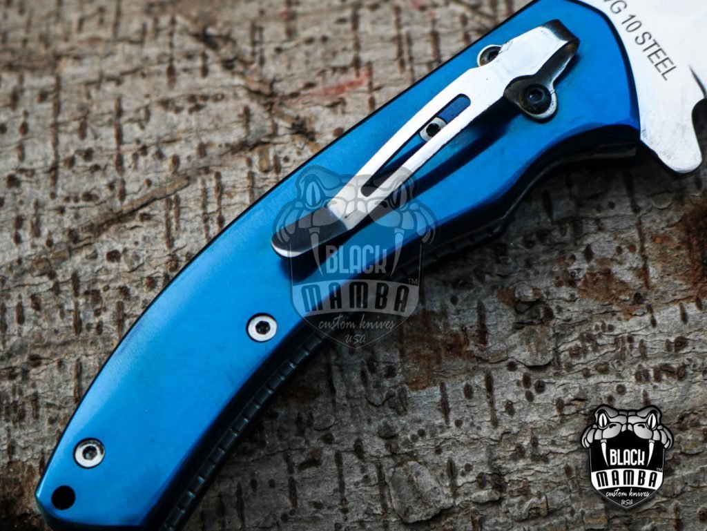 Bmk-VG12 5" Closed 4"Blade Pocket Knife Hunting Knife Titanium handle - Image 6