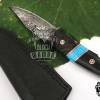 Bmk-637 Turquoise Sea Damascus Knife 8 Inches Long 4 Inches Blade 12 Ounce Damascus Hunting Skinner Knife Hand Made World Class Knives - Image 5
