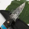 Bmk-637 Turquoise Sea Damascus Knife 8 Inches Long 4 Inches Blade 12 Ounce Damascus Hunting Skinner Knife Hand Made World Class Knives - Image 4