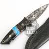 Bmk-637 Turquoise Sea Damascus Knife 8 Inches Long 4 Inches Blade 12 Ounce Damascus Hunting Skinner Knife Hand Made World Class Knives