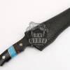 Bmk-637 Turquoise Sea Damascus Knife 8 Inches Long 4 Inches Blade 12 Ounce Damascus Hunting Skinner Knife Hand Made World Class Knives - Image 2