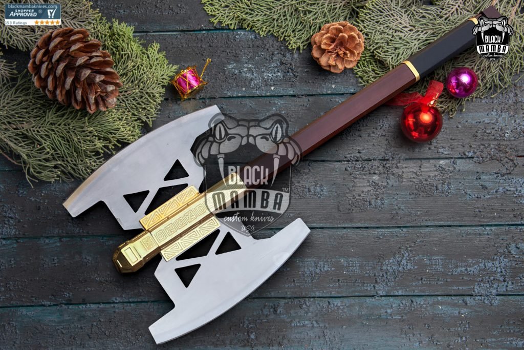 BMK-638 Battle axe of Gimlet Golden Edition from Lord of the rings (LOTR) /Christmas Gift/Fathers day Gift/Gift for him Fantasy Axe, Engraved - Image 2